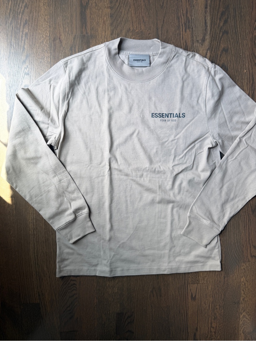 Fear of God ESSENTIALS Long Sleeve Crewneck in Light Gray
